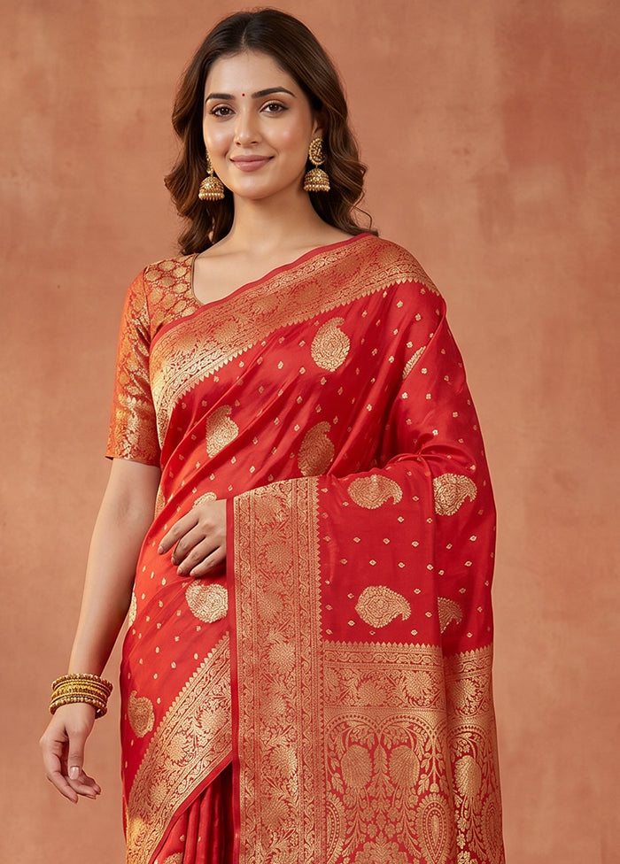 Pink Dupion Silk Saree With Blouse Piece