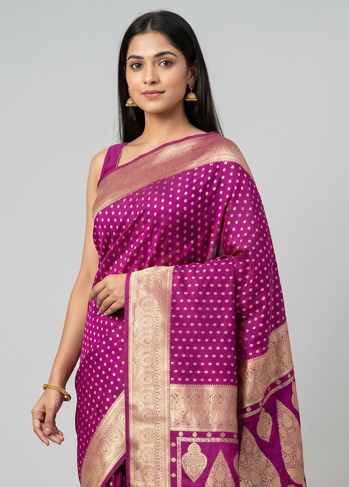 Purple Dupion Silk Saree With Blouse Piece
