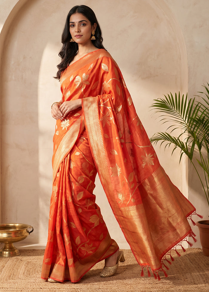 Pink Dupion Silk Saree With Blouse Piece