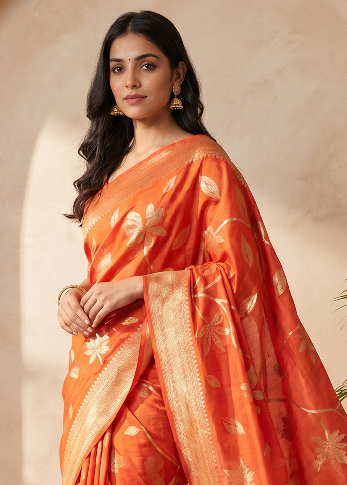 Pink Dupion Silk Saree With Blouse Piece