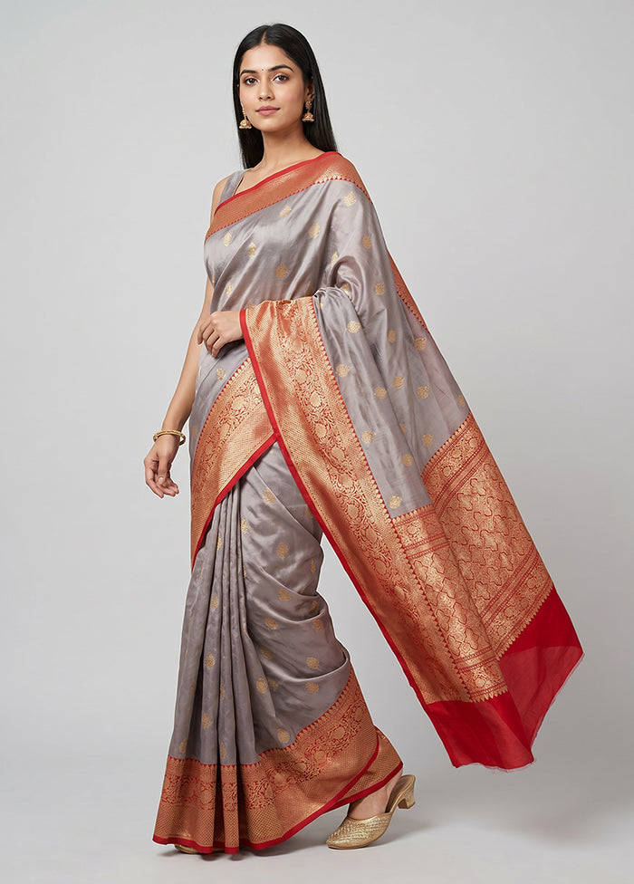 Cream Handloom Katan Pure Silk Saree With Blouse Piece