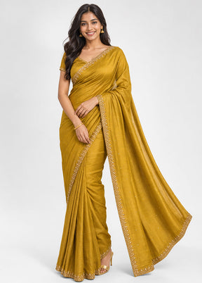 Green Tissue Silk Saree With Blouse Piece