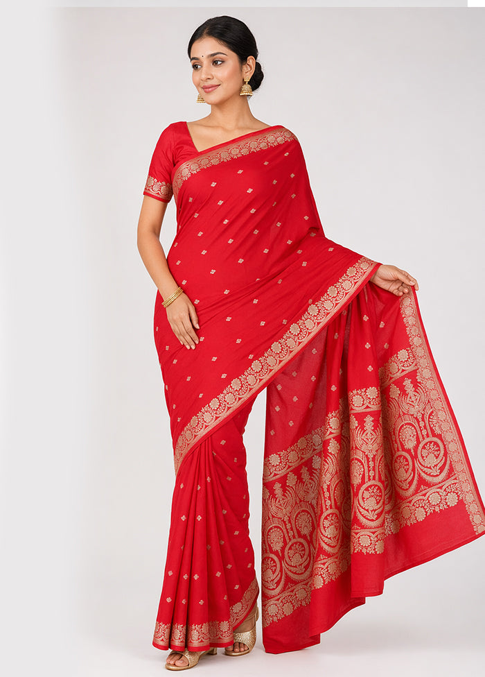 Pink Katan Silk Saree With Blouse Piece