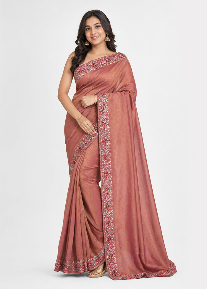 Purple Tissue Silk Saree With Blouse Piece