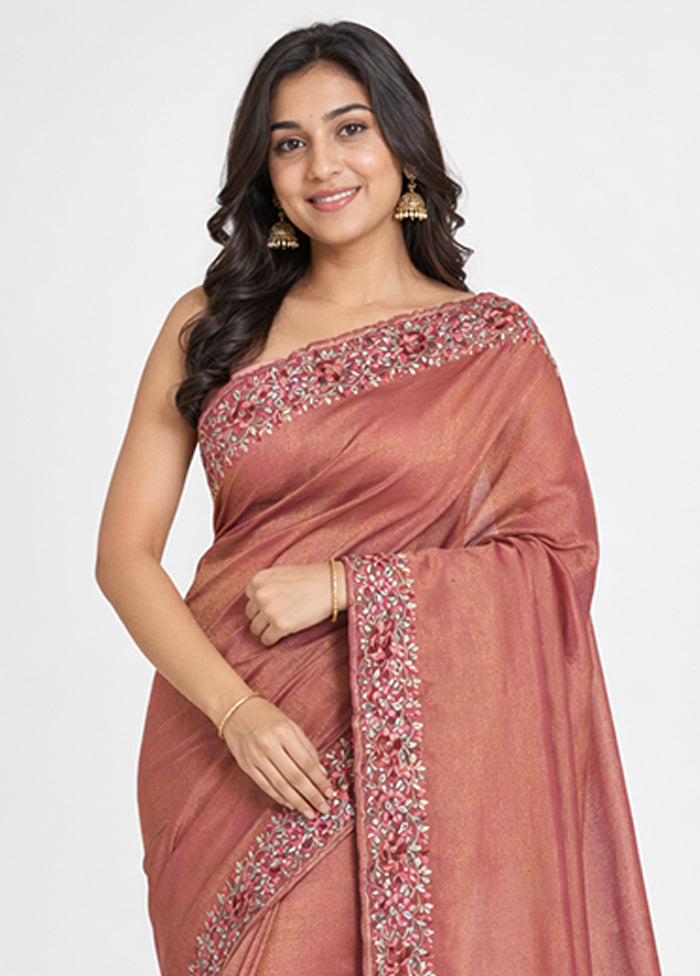 Purple Tissue Silk Saree With Blouse Piece