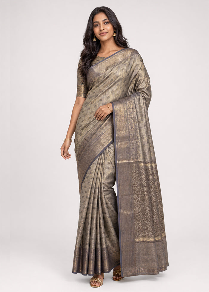 Purple Tissue Silk Saree With Blouse Piece