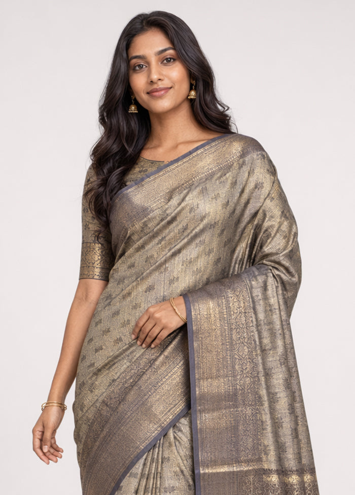 Purple Tissue Silk Saree With Blouse Piece