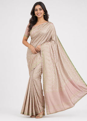 Green Jamewar Silk Saree With Blouse Piece