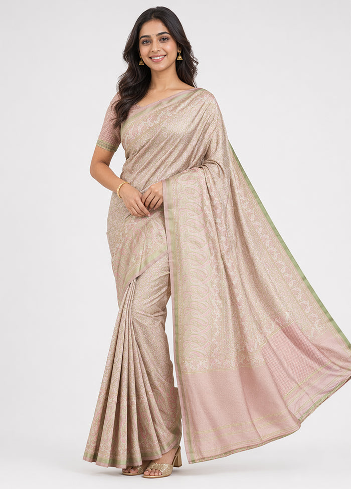 Green Jamewar Silk Saree With Blouse Piece