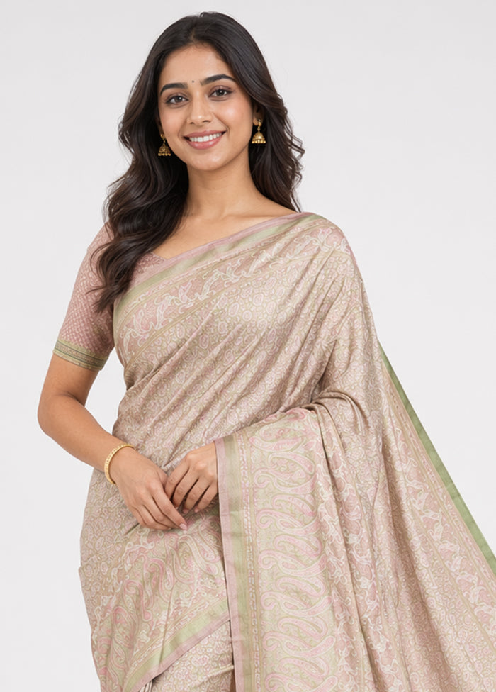 Green Jamewar Silk Saree With Blouse Piece