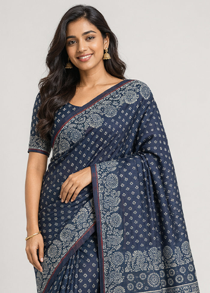 Black Printed Pure Silk Saree Without Blouse Piece
