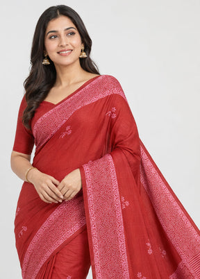 Grey Printed Pure Silk Saree Without Blouse Piece