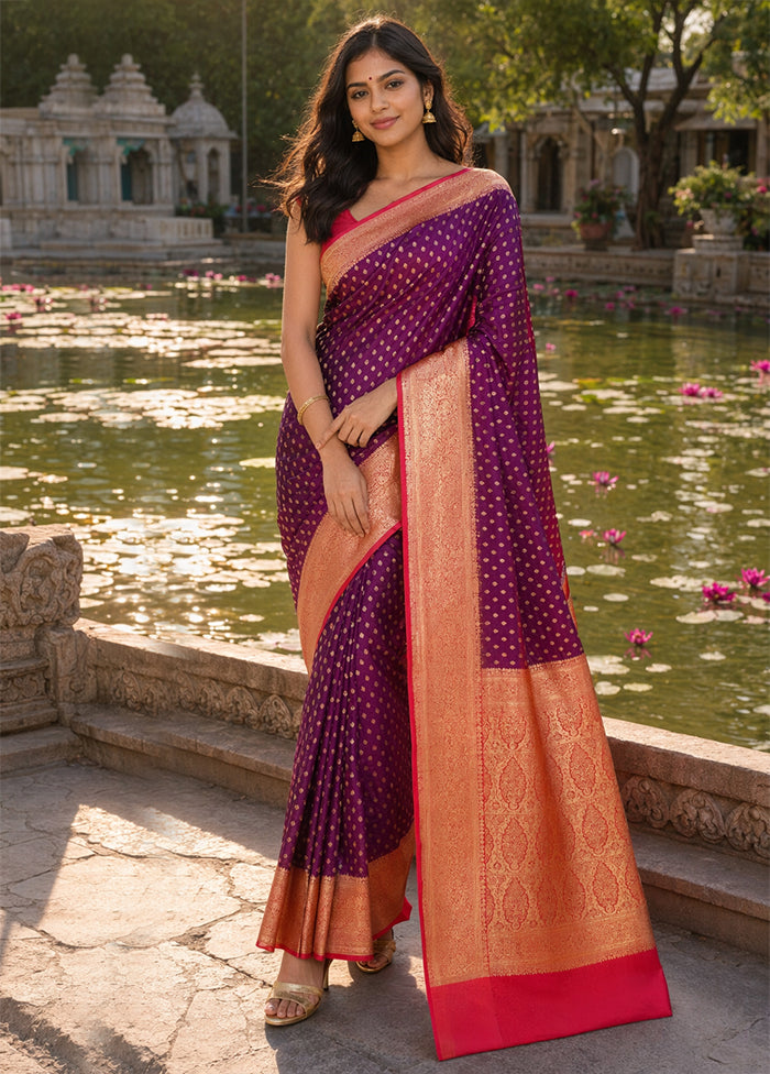 Pink Tanchoi Silk Saree With Blouse Piece