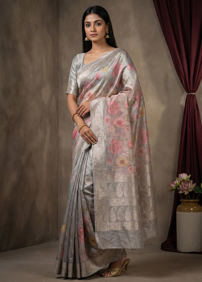 Purple Tissue Silk Saree With Blouse Piece