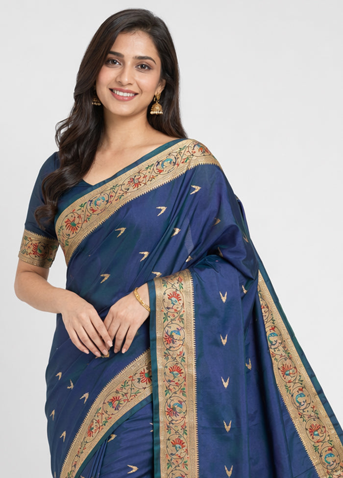Green Dupion Silk Saree With Blouse Piece