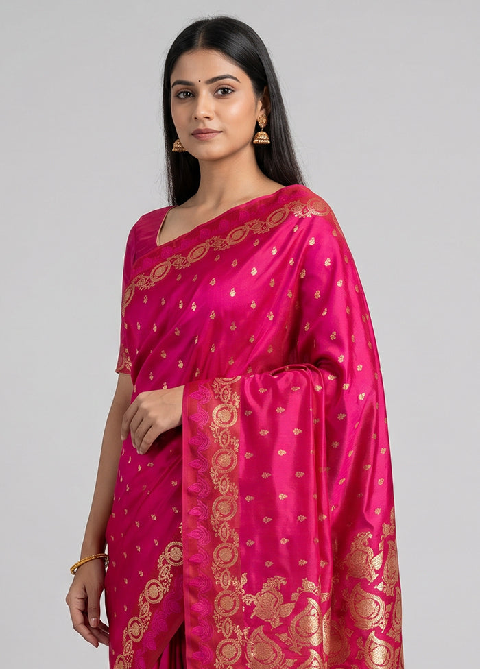 Red Banarasi Silk Saree With Blouse Piece