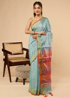 Green Matka Silk Saree With Blouse Piece