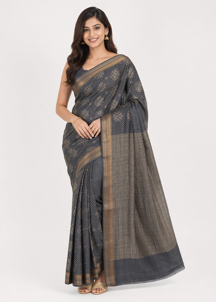 Green Tussar Silk Saree With Blouse Piece