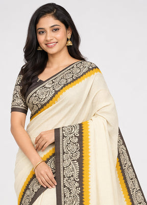Multicolor Printed Pure Silk Saree Without Blouse Piece