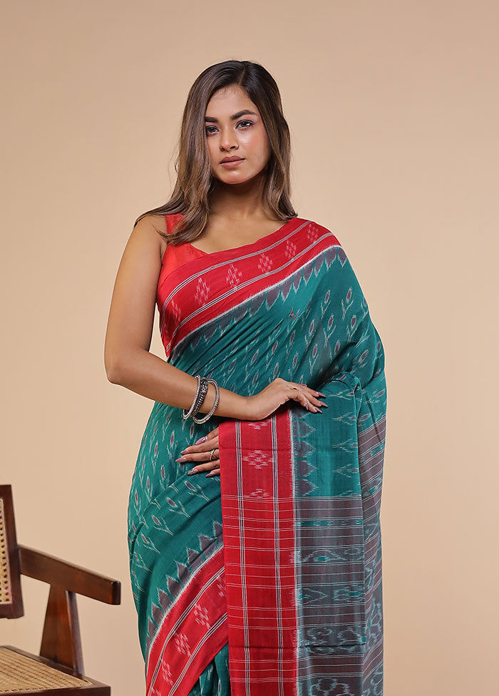 Green Bomkai Silk Saree Without Blouse Piece