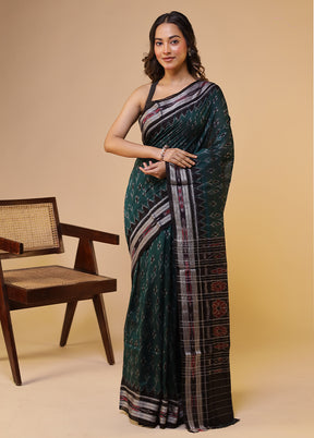 Green Bomkai Silk Saree Without Blouse Piece