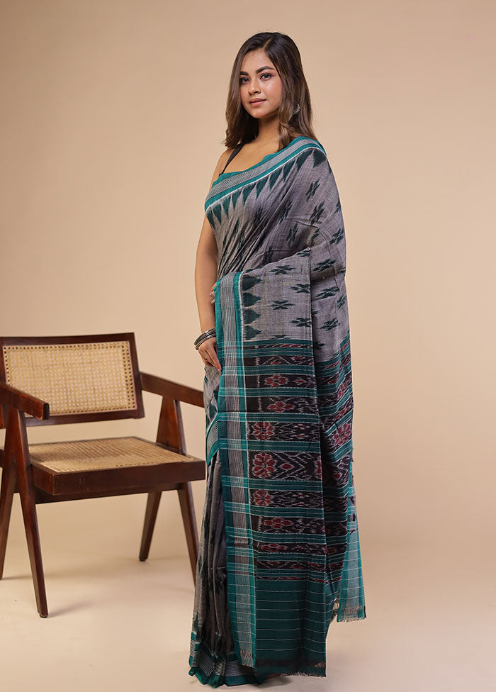 Grey Bomkai Silk Saree Without Blouse Piece
