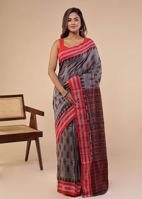 Grey Bomkai Silk Saree Without Blouse Piece