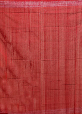 Maroon Handloom Bomkai Pure Silk Saree With Blouse Piece