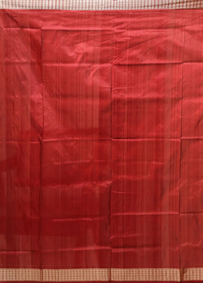 Pink Handloom Bomkai Pure Silk Saree With Blouse Piece