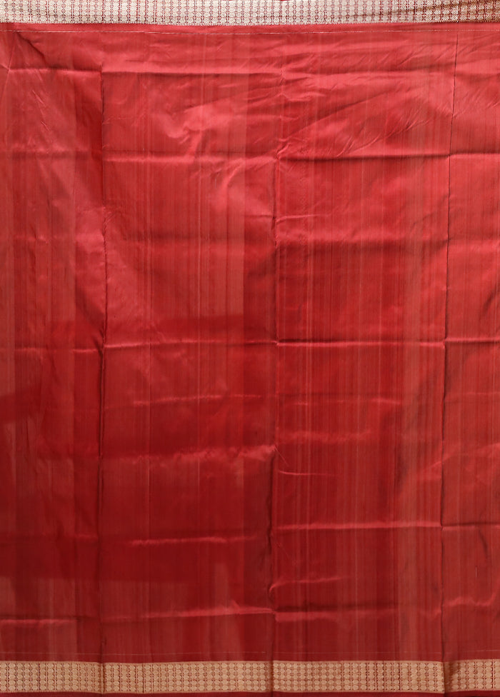 Pink Handloom Bomkai Pure Silk Saree With Blouse Piece