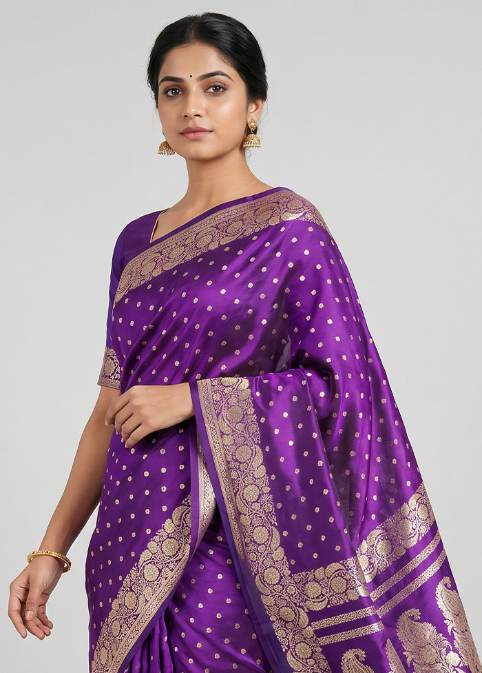 Blue Handloom Banarasi Pure Silk Saree With Blouse Piece