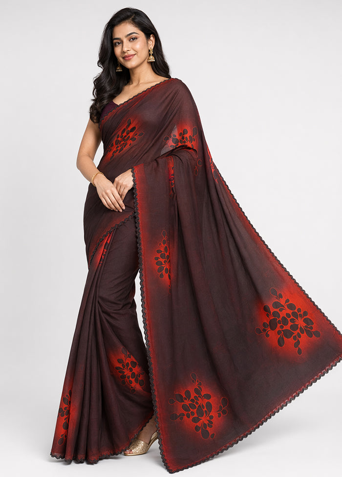 Multicolor Printed Pure Silk Saree Without Blouse Piece