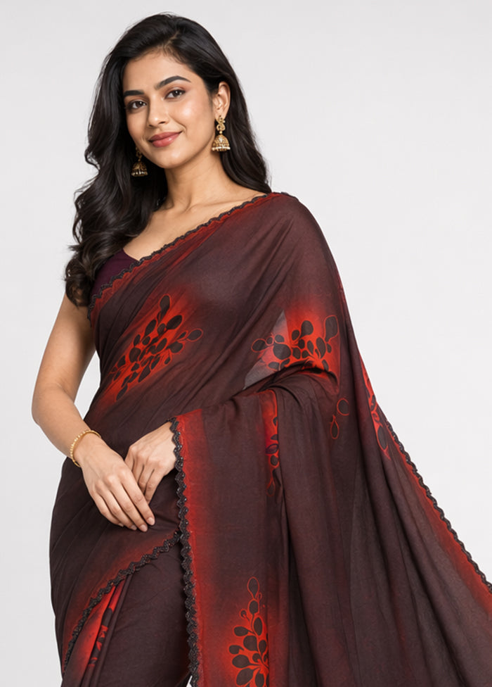 Multicolor Printed Pure Silk Saree Without Blouse Piece