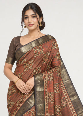 Cream Pure Cotton Saree With Blouse Piece