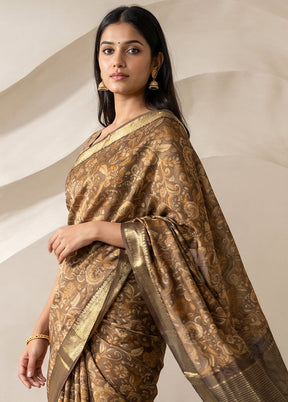 Cream Pure Cotton Saree With Blouse Piece