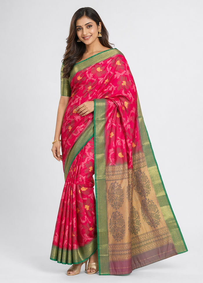 Multicolor Dupion Silk Saree With Blouse Piece