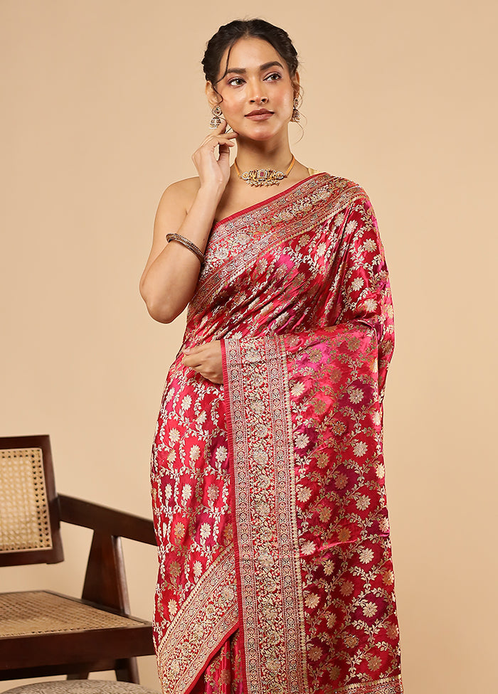 Multicolor Handloom Pure Georgette Saree With Blouse Piece