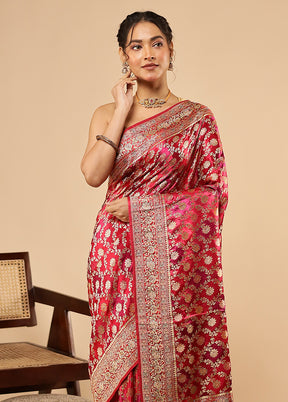 Multicolor Handloom Pure Georgette Saree With Blouse Piece
