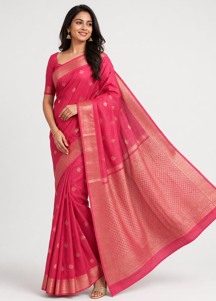 Red Handloom Kanjivaram Pure Silk Saree With Blouse Piece
