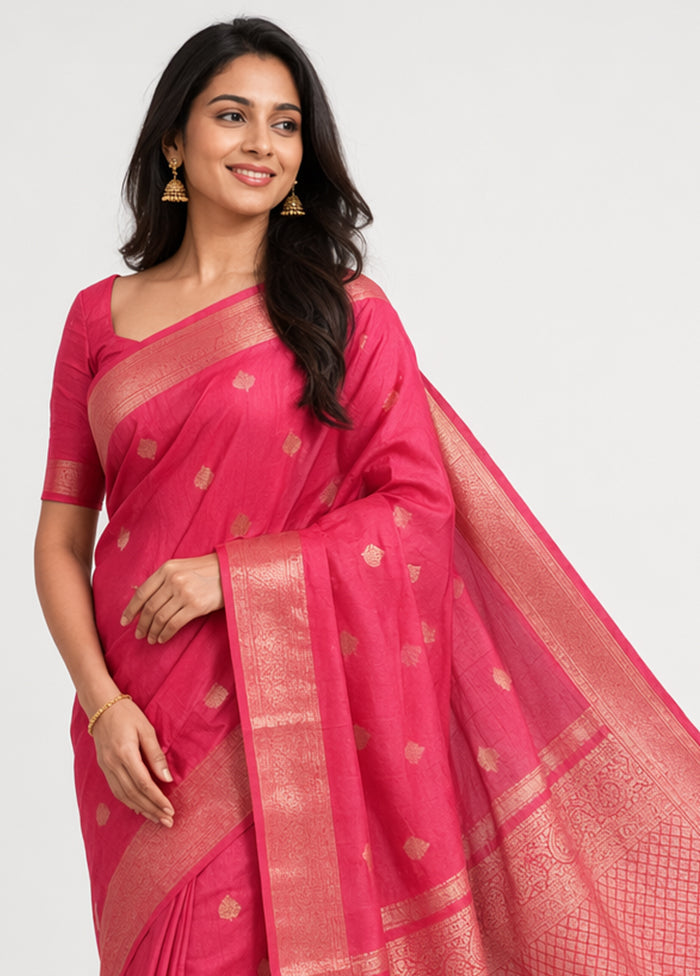 Red Handloom Kanjivaram Pure Silk Saree With Blouse Piece