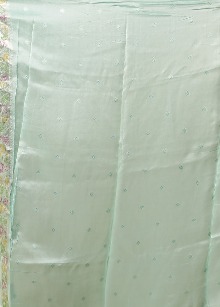 Blue Tissue Silk Saree With Blouse Piece