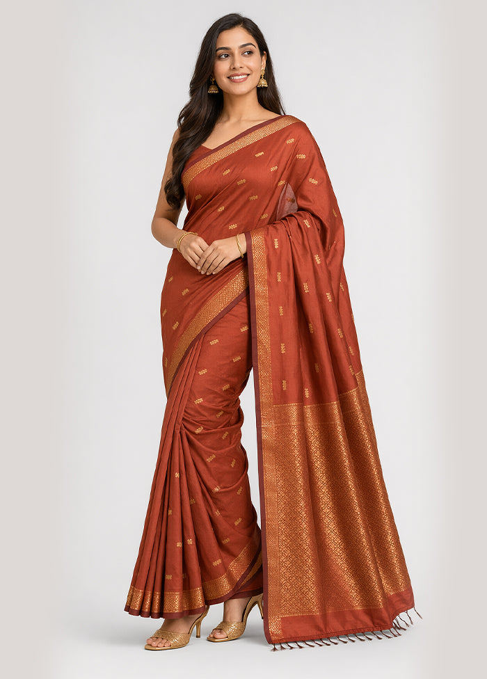 Maroon Kanjivaram Silk Saree With Blouse Piece