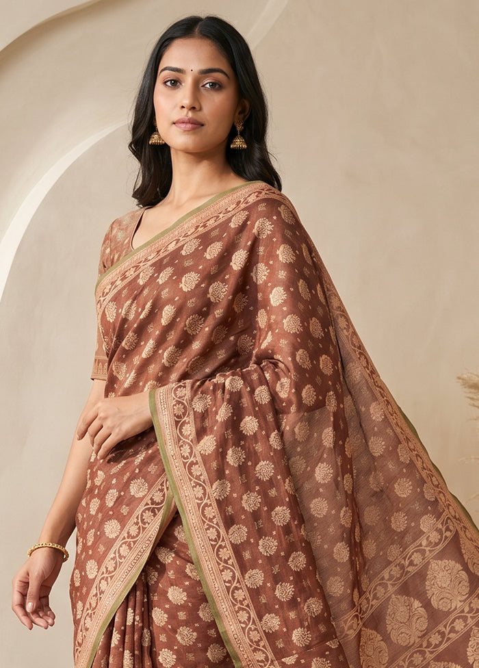 Pink Kora Silk Saree With Blouse Piece