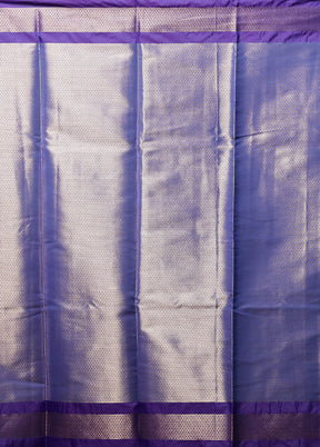 Blue Dupion Silk Saree With Blouse Piece
