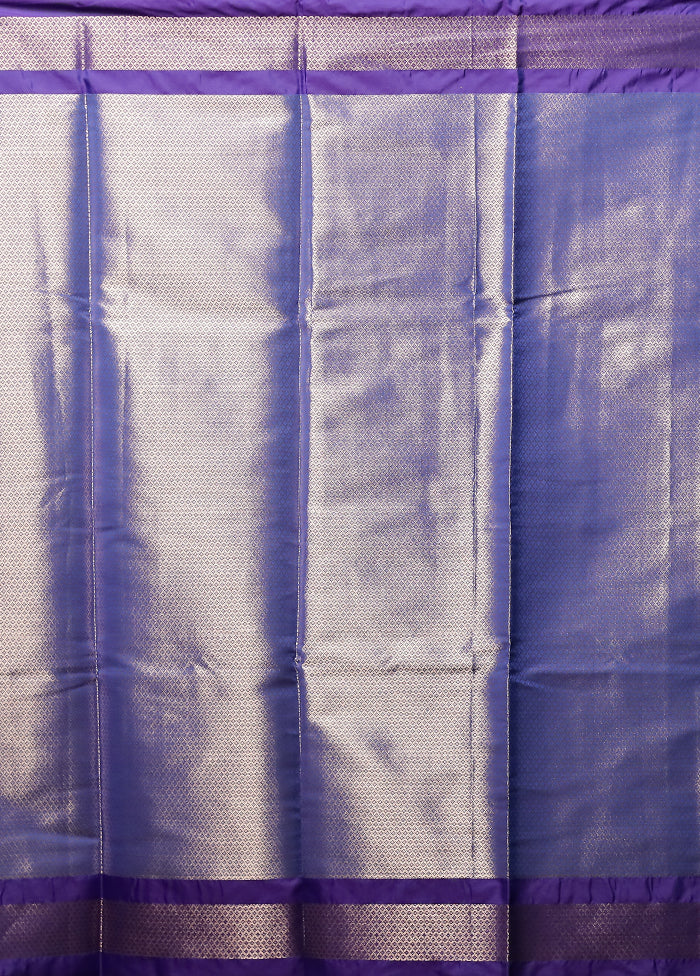 Blue Dupion Silk Saree With Blouse Piece