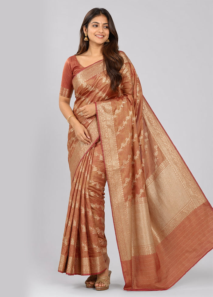 Purple Tissue Silk Saree With Blouse Piece