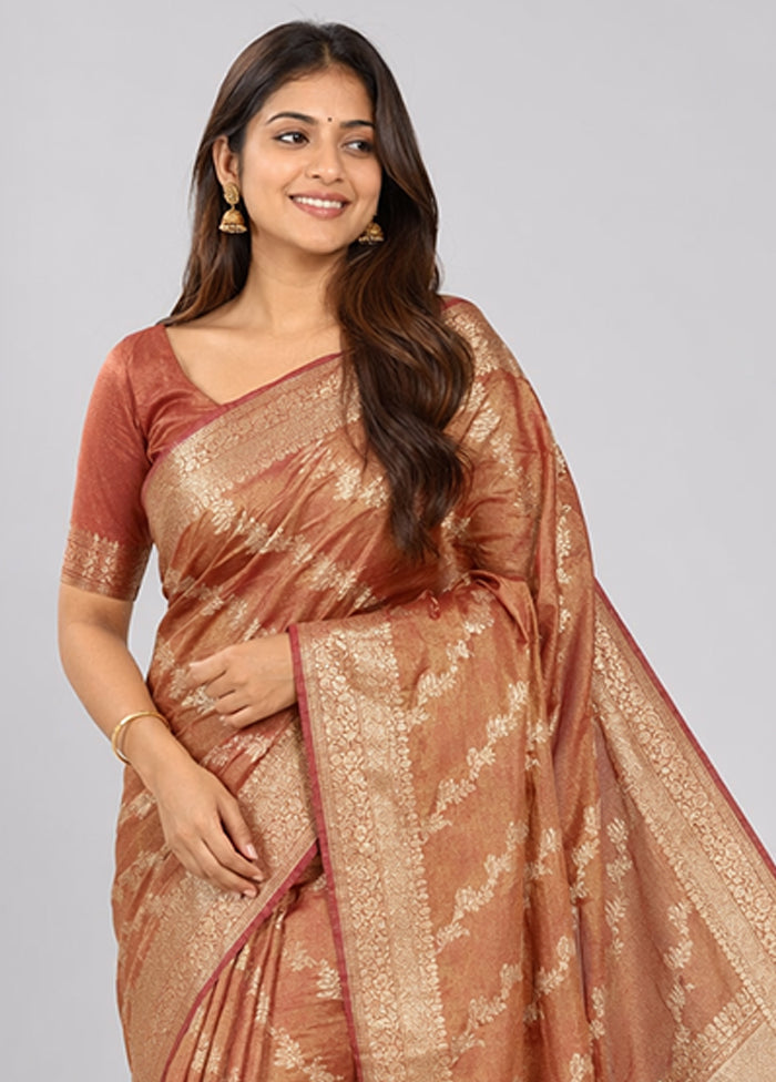 Purple Tissue Silk Saree With Blouse Piece