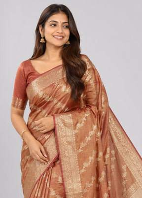 Purple Tissue Silk Saree With Blouse Piece