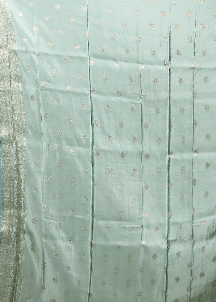 Blue Dupion Silk Saree With Blouse Piece