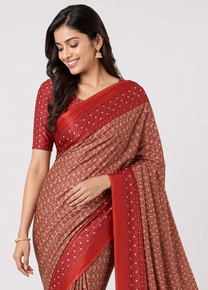 Cream Tanchoi Silk Saree With Blouse Piece